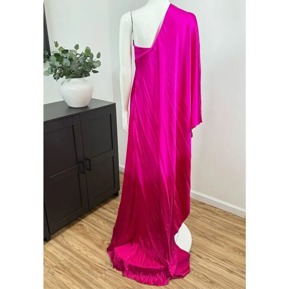Alejandra Alonso Rojas Women's One-Shoulder Silk Bustier Dress Size 6 - Picture 7 of 11